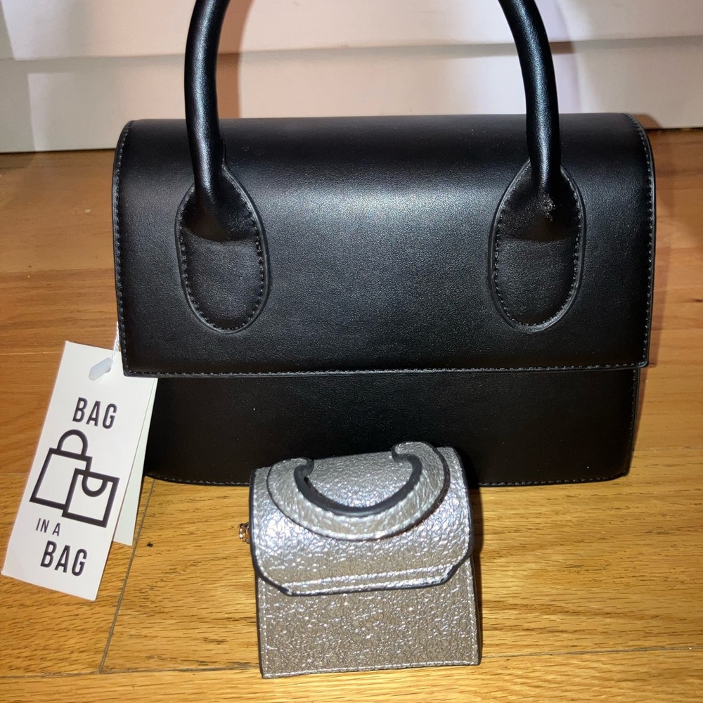 Elegant Black and Silver Women's Handbag